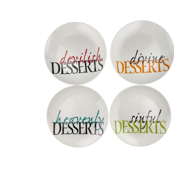 Fitz & Floyd 2013 Color Line Dessert Plates Set of 4 with Original Box - Picture 2 of 3